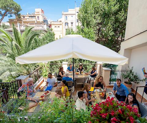 Terrasse école d'italien Rome Diliti-IH